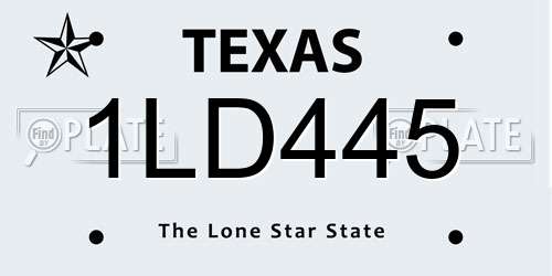 1LD445 Texas License Plate
