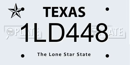 1LD448 Texas License Plate