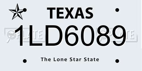 1LD6089 Texas License Plate