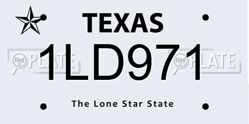 1LD971 Texas License Plate