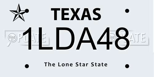1LDA48 Texas License Plate