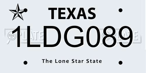 1LDG089 Texas License Plate