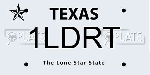 1LDRT Texas License Plate