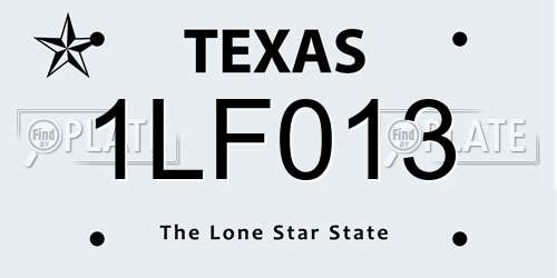 1LF013 Texas License Plate