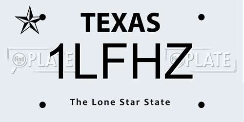 1LFHZ Texas License Plate