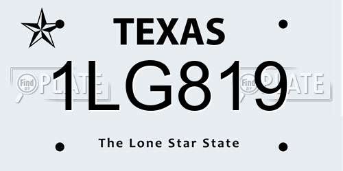 1LG819 Texas License Plate