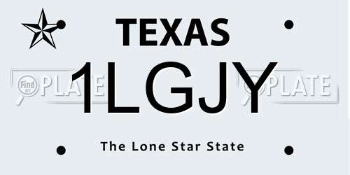 1LGJY Texas License Plate