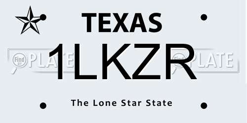 1LKZR Texas License Plate