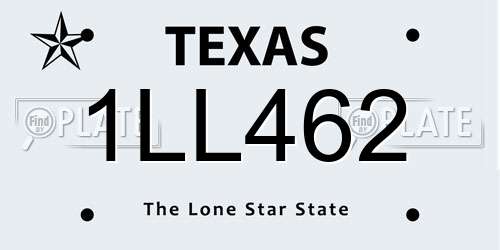 1LL462 Texas License Plate