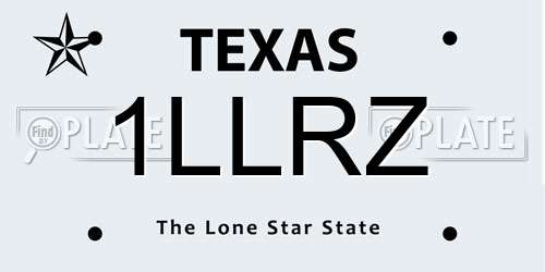 1LLRZ Texas License Plate