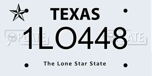 1LO448 Texas License Plate
