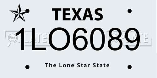 1LO6089 Texas License Plate
