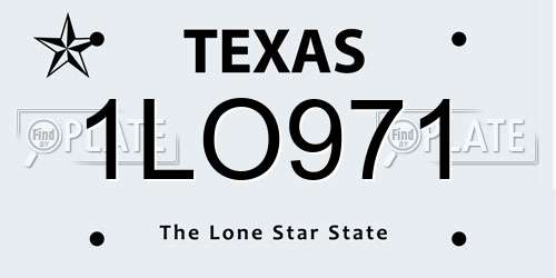 1LO971 Texas License Plate