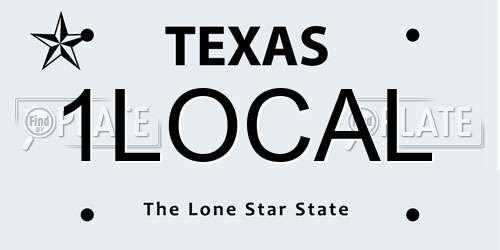 1LOCAL Texas License Plate