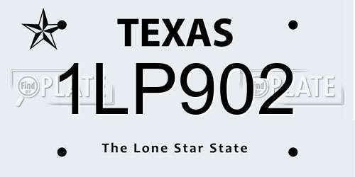 1LP902 Texas License Plate