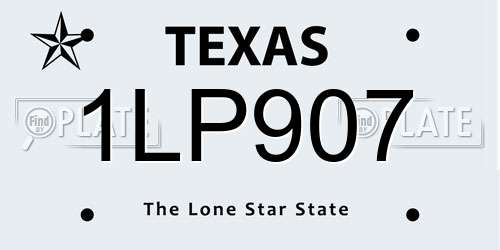 1LP907 Texas License Plate