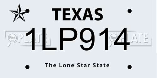 1LP914 Texas License Plate