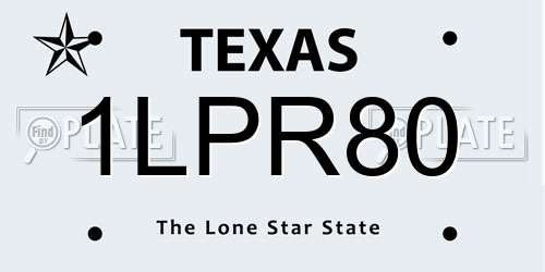 1LPR80 Texas License Plate