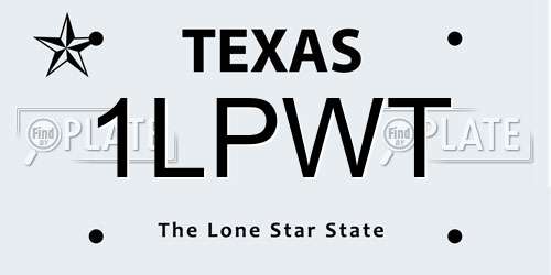 1LPWT Texas License Plate