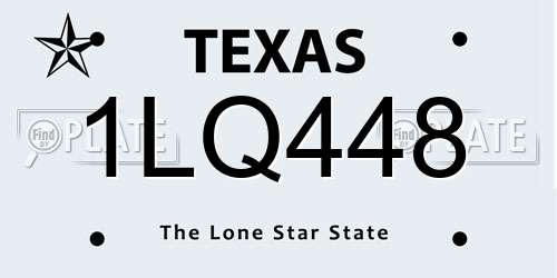 1LQ448 Texas License Plate
