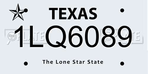 1LQ6089 Texas License Plate