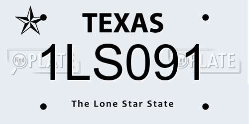 1LS091 Texas License Plate