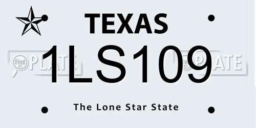 1LS109 Texas License Plate