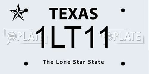1LT11 Texas License Plate