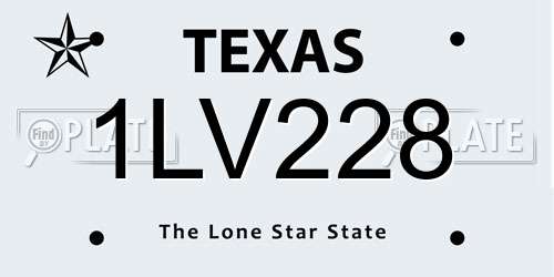 1LV228 Texas License Plate