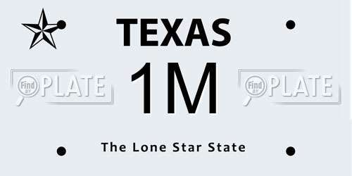 1M Texas License Plate