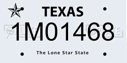 1M01468 Texas License Plate
