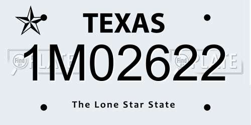 1M02622 Texas License Plate