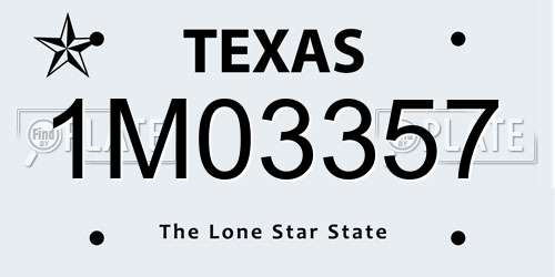 1M03357 Texas License Plate