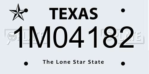 1M04182 Texas License Plate