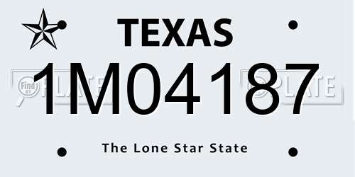 1M04187 Texas License Plate