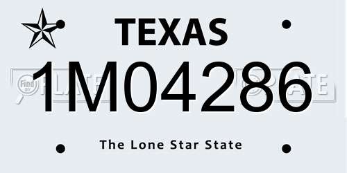 1M04286 Texas License Plate