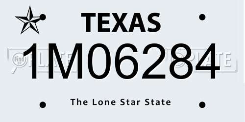 1M06284 Texas License Plate
