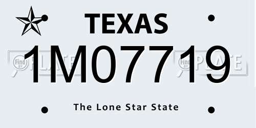1M07719 Texas License Plate