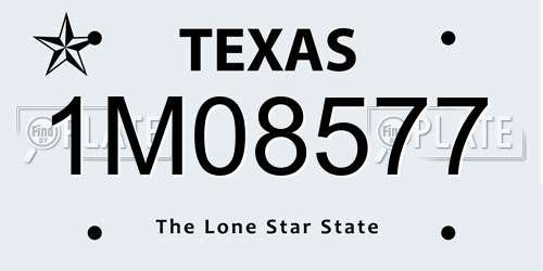 1M08577 Texas License Plate