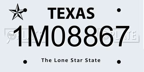 1M08867 Texas License Plate
