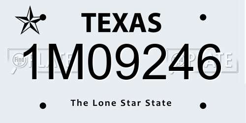 1M09246 Texas License Plate