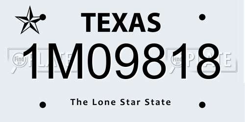 1M09818 Texas License Plate