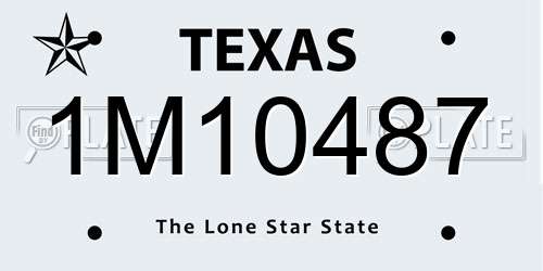 1M10487 Texas License Plate