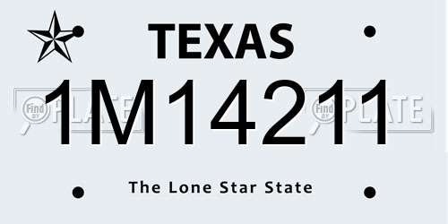 1M14211 Texas License Plate