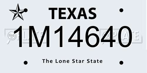 1M14640 Texas License Plate