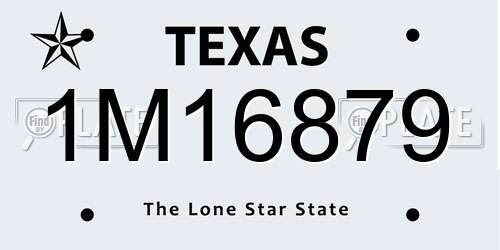 1M16879 Texas License Plate