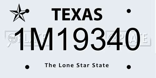 1M19340 Texas License Plate