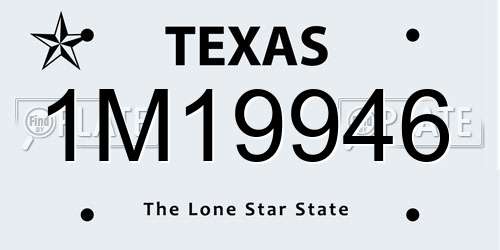 1M19946 Texas License Plate