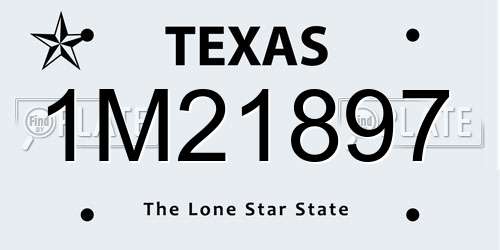 1M21897 Texas License Plate
