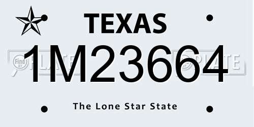 1M23664 Texas License Plate